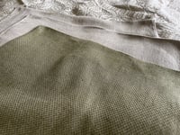 Image 3 of Available for Commission Only—Olive Green Lozenge Pillowcase Handwoven in Linen