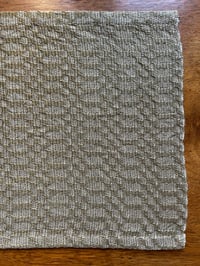 Image 3 of Handwoven Linen and Silk Table Mat in M's and O's