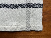 Image 4 of Handwoven Hemp Herringbone Twill Kitchen Towel with Cotton and Linen Stripes