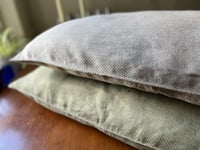 Image 4 of Available for Commission Only—Olive Green Lozenge Pillowcase Handwoven in Linen