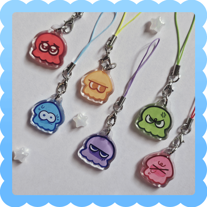 Image of inkling and octoling ❄️ epoxy phone charm