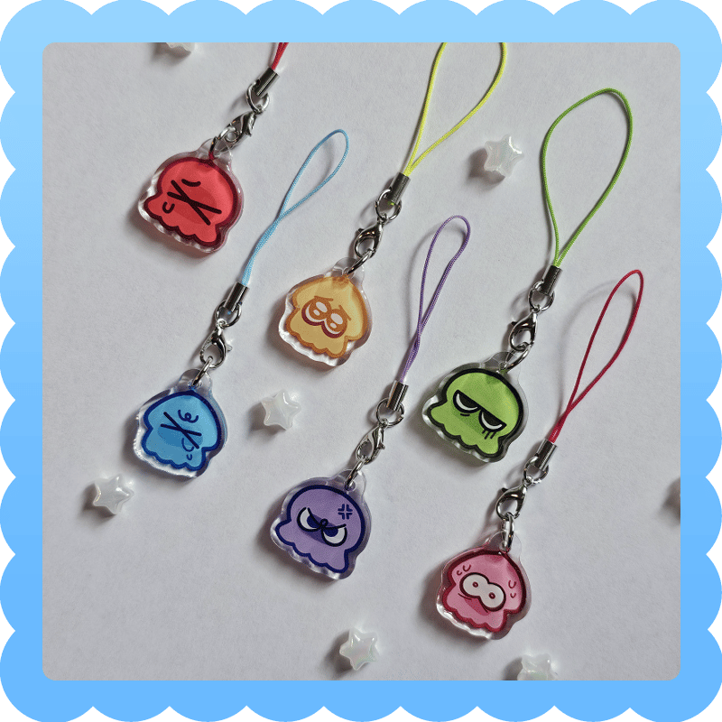 inkling and octoling ️ epoxy phone charm | jeanini's art shop