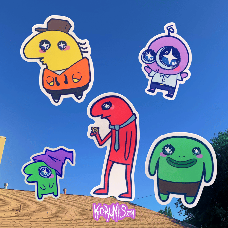 Image of chibi smiling friend stickers