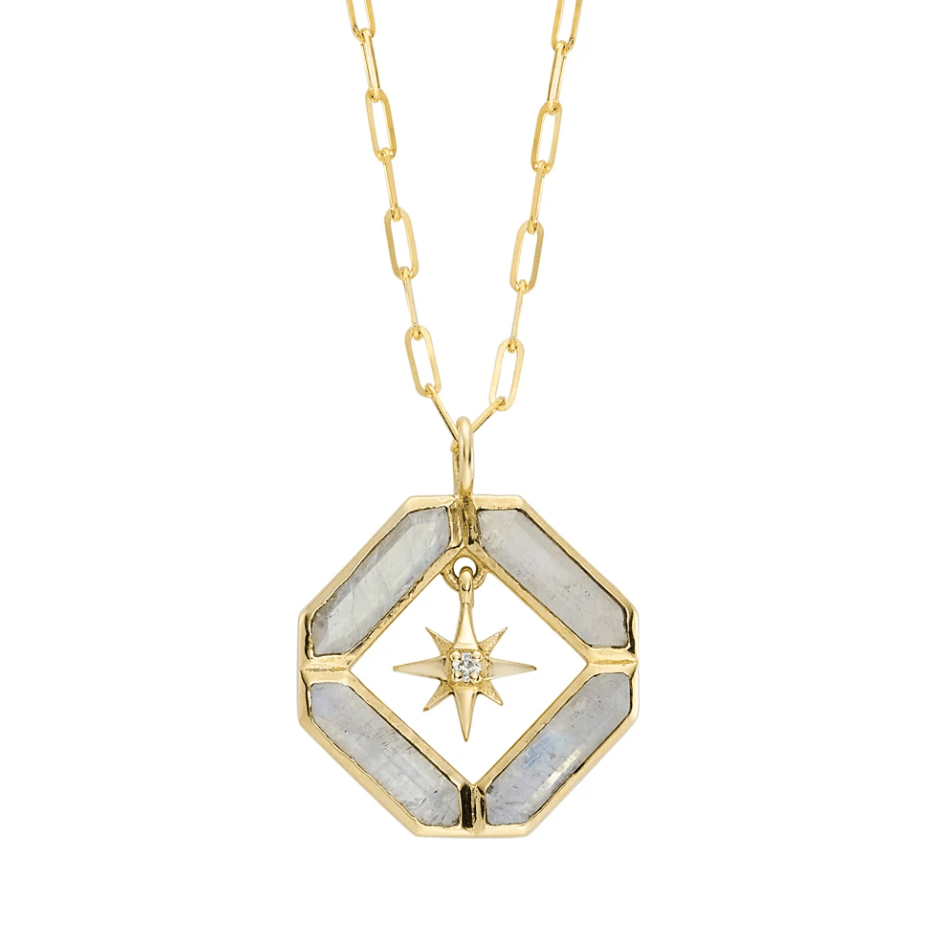 Image of  Astra Necklace (14 kt, Moonstone and Diamond)