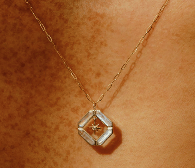 Image of  Astra Necklace (14 kt, Moonstone and Diamond)