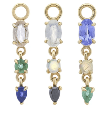 Image of  Multi Gem Drop Earrings- 3 or 4 Stone Versions