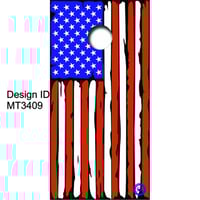 Image 1 of Brackish Wooder Cornhole Boards - Amer. Flag - Distressed - Blk Background - MT3409