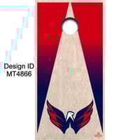 Image 1 of Brackish Wooder Cornhole Boards - Capitals - Red Faded into Blue Triangles - MT4866