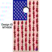Brackish Wooder Cornhole Boards - Amer. Flag - Freshwater Fish - Natural Background - MT4936