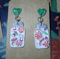 Peppermint candy jar earrings 