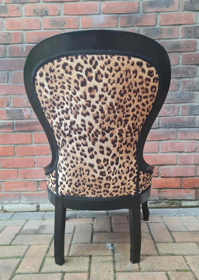 Vintage Spoon Back Leopard Print Chair