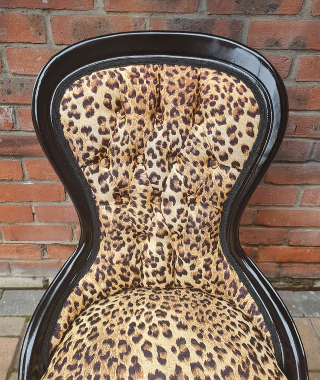 Vintage Spoon Back Leopard Print Chair