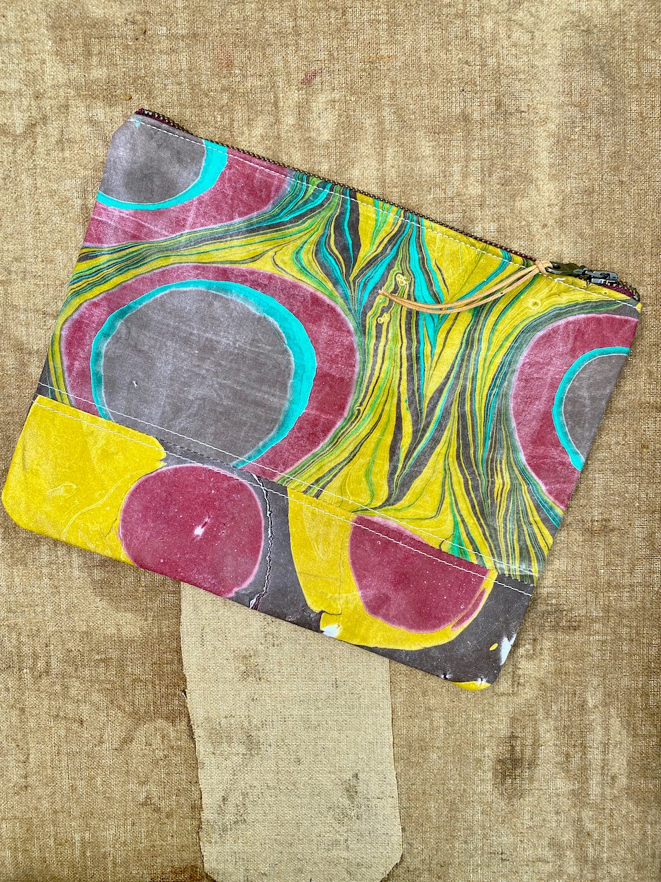 Image of hand marbled one of a kind pouch - no. 13