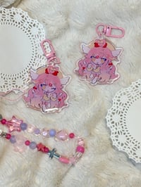 Double Sided Prim Roserin 2024 Birthday Epoxy Keychain