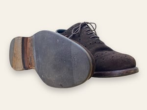 Image of Oxford brogue dark brown suede VINTAGE by Berwick