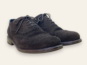 Image of Oxford brogue dark brown suede VINTAGE by Berwick