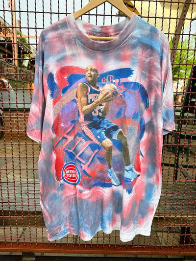Image of 90s Vintage “DETROIT PISTONS - GRANT HILL” All-Over-Print Single-Stitched NBA Tee, SIZE: XL