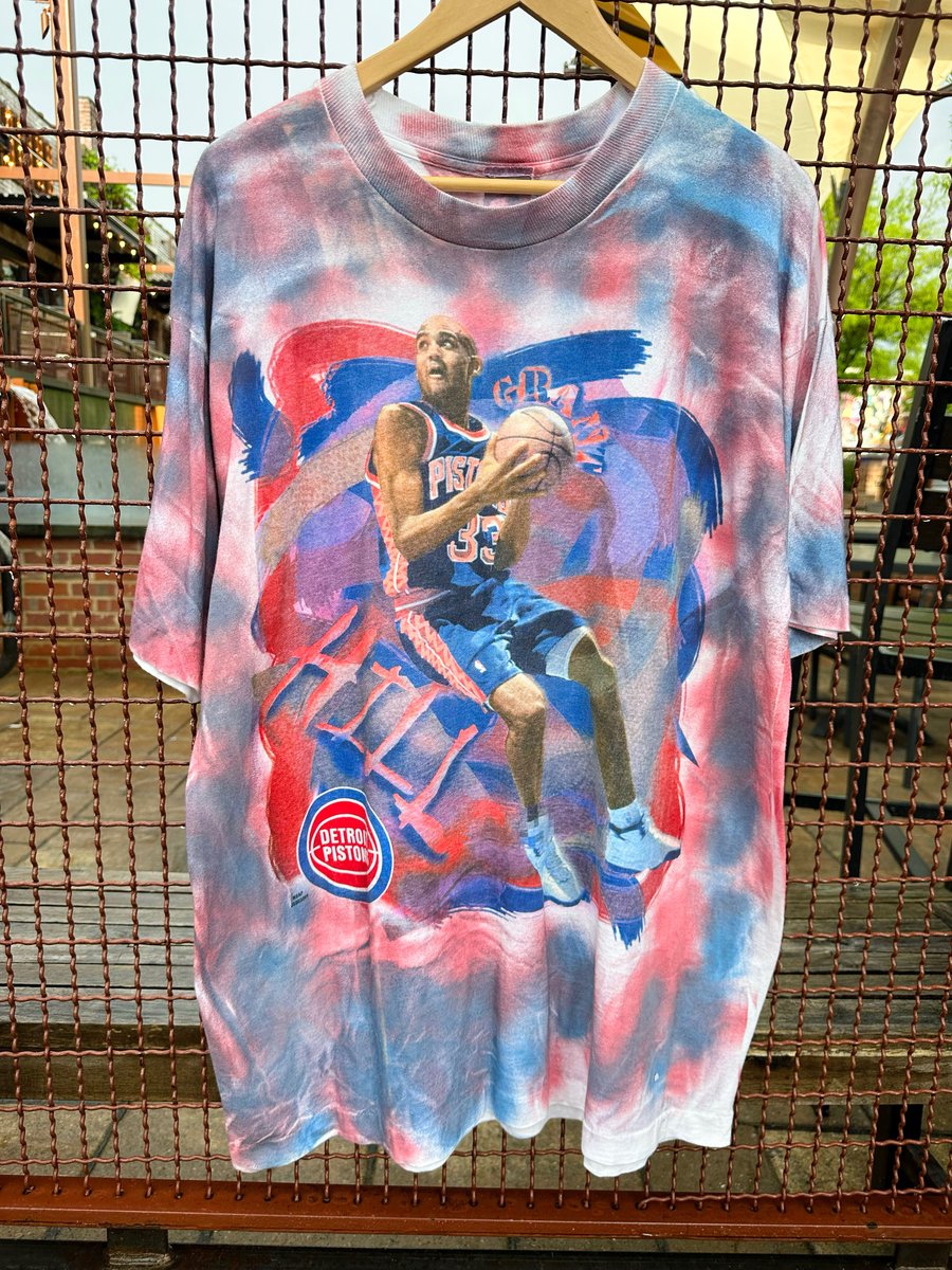 Image of 90s Vintage “DETROIT PISTONS - GRANT HILL” All-Over-Print Single-Stitched NBA Tee, SIZE: XL