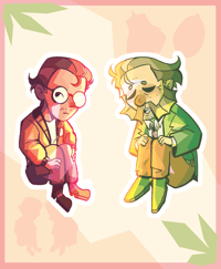 Image 1 of KimHarry Duo || Disco Elysium 3" Inch Holographic stickers (PREORDER)