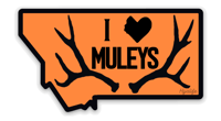 I Love Muleys Sticker 