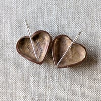 Image 3 of Faceted Bronze Heart Earrings by Rachel Salome Jewelry