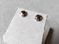 Image 2 of Round Silver Faceted Studs by Rachel Salome Jewelry