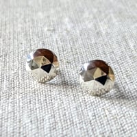 Image 1 of Round Silver Faceted Studs by Rachel Salome Jewelry