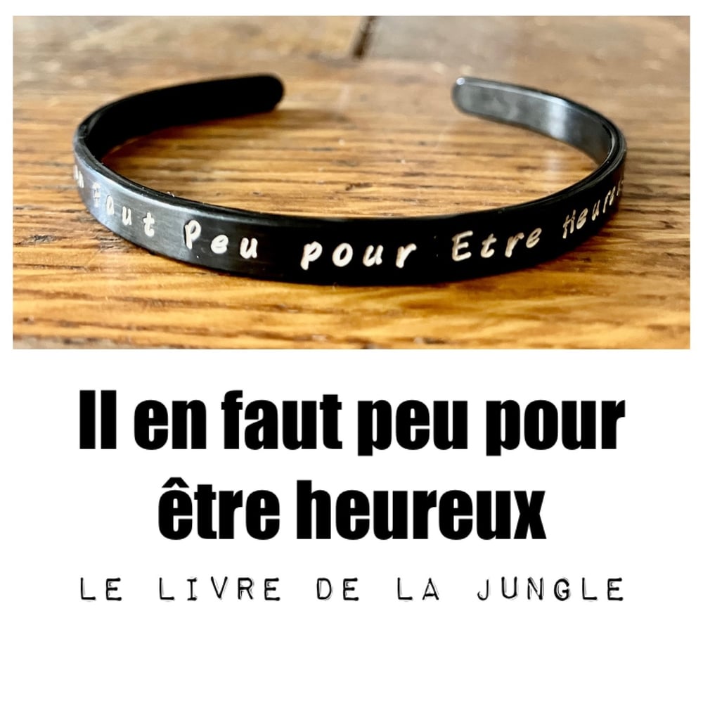 Image of Bracelet jonc LE LIVRE DE LA JUNGLE "Il en faut peu pour être heureux"