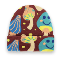 Image 1 of  Happy Shrooms, Floral, or Oranges Beanie