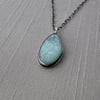 Sterling Silver and Blue Druzy Agate Necklace