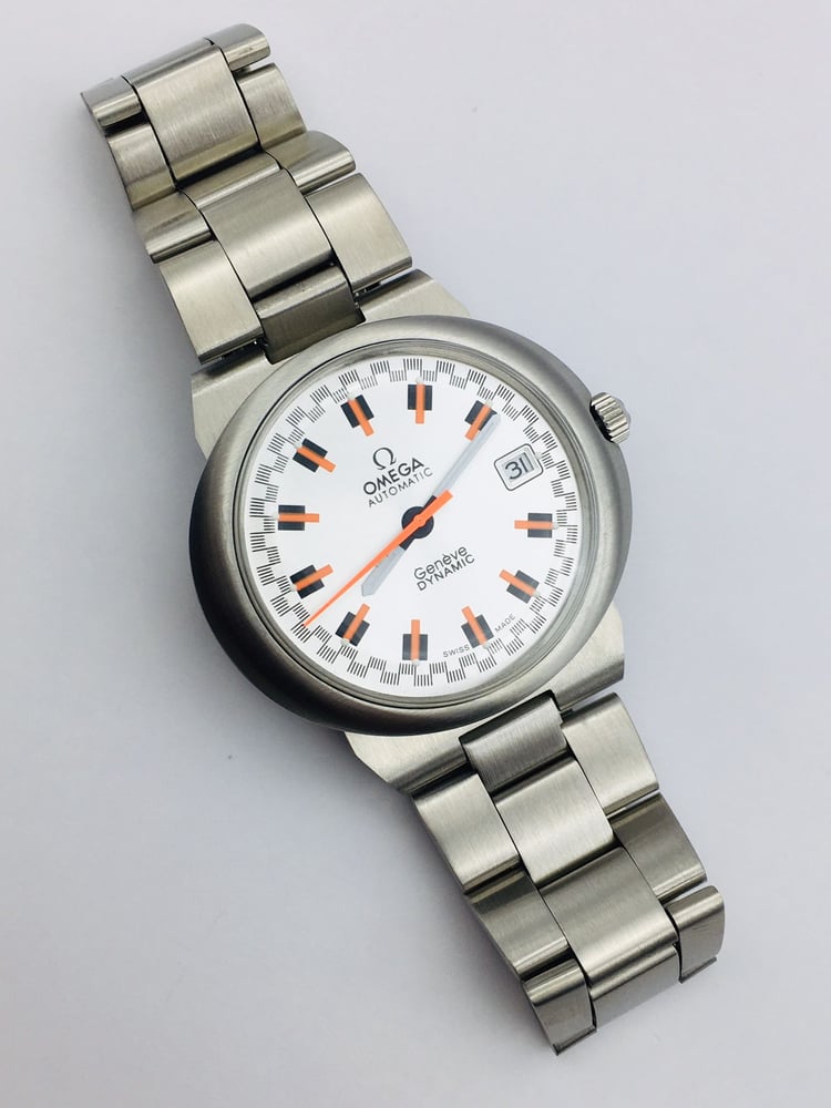 Image of Rare Omega Geneve Dynamic Sports Silver racer Automatic Vintage Mens Watch 41mm,Mint,