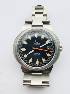 Image of Rare Omega Geneve Dynamic Sports black racer Automatic Vintage Mens Watch 41mm,Mint,