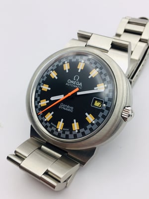 Image of Rare Omega Geneve Dynamic Sports black racer Automatic Vintage Mens Watch 41mm,Mint,