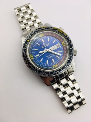 Image of Rare Ricoh World Timer GMT 61215A Sports Automatic Mens Watch,Blue Dial.Mint Condition.Japan