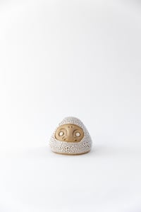 Image 1 of Medium Daruma Wishing doll - White Crawl Glaze