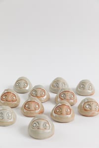 Image 1 of Mini Daruma Wishing Dolls - Golden Smoky Shino