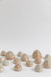 Image 3 of Mini Daruma Wishing Dolls - Golden Smoky Shino