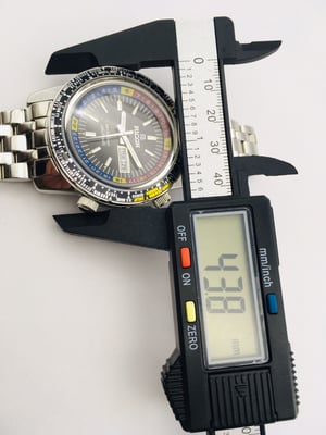 Image of Rare Ricoh World Timer GMT 61215A Sports Automatic Mens Watch,BLACK Dial.Mint Condition.Japan