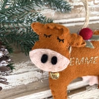 Image 2 of Cow Christmas Ornament