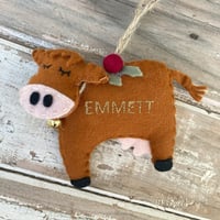 Image 1 of Cow Christmas Ornament