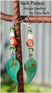 Flowering Gum Leaves, Earrings.