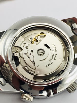Image of Rare Ricoh World Timer GMT 61215A Sports Automatic Mens Watch,Blue Dial.Mint Condition.Japan