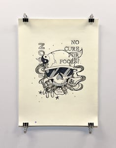 Image of "No Cure For Fools!" Pog Drawing
