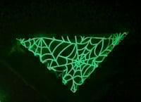 Image 3 of mystique glow in the dark reversible tie on espooky bandana