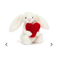Bashful red love heart  bunny little 