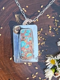 Image 1 of Turquoise Pendant on chain or leather cord