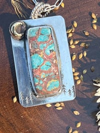 Image 5 of Turquoise Pendant on chain or leather cord
