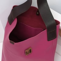 Image 5 of Tube Tote in pebbled warm fuschia