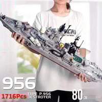 Image 3 of Military 956 Warships Model WW2 (1716+pcs) Building Blocks Battleship