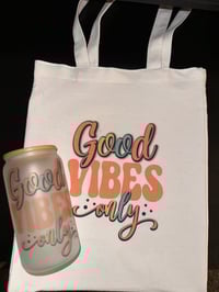 Image 3 of Good Vibes Only Tote Bag & Tumbler Set
